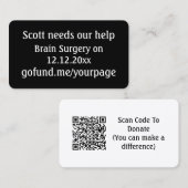 Fondsenwervingsevenement voor vriend QR-code om me Visitekaartje (Voorkant / Achterkant)