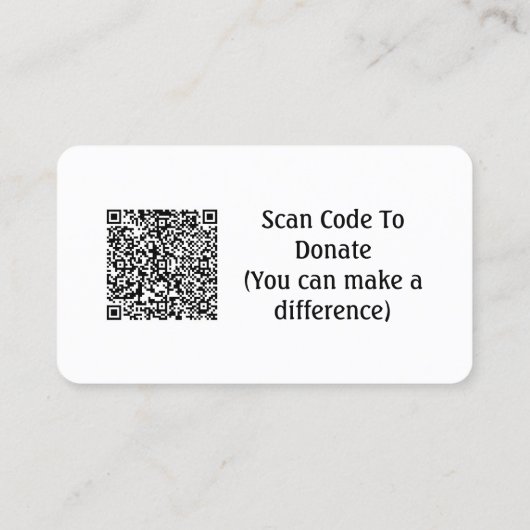 Fondsenwervingsevenement voor vriend QR-code om me Visitekaartje (Achterkant)