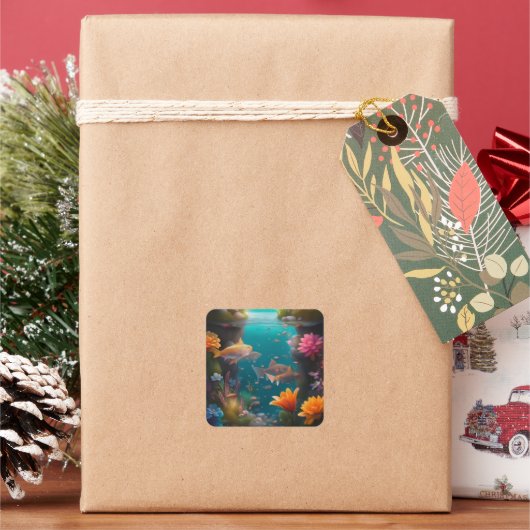 fondsmarges vierkante sticker (Feestdagen)