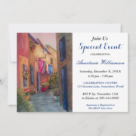 FONDSRAISER PARTY EVENT INVITE KAART (Voorkant)