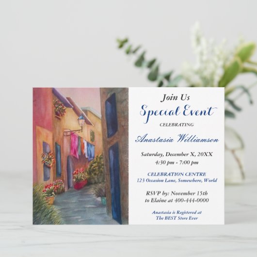 FONDSRAISER PARTY EVENT INVITE KAART (Staand voorkant)