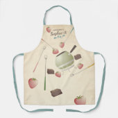 Fondue aardbery chocolade, gepersonaliseerde keuke schort (Voorkant)