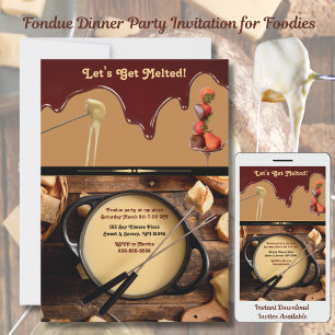 Fondue Dinner Party Uitnodiging voor Foodies Uniqu