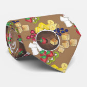 Fondue Fruit Cake Berries Marshmallow Dessert Food Stropdas (Opgerold)