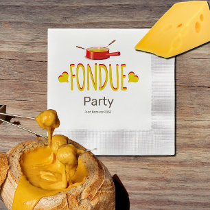 Fondue harten en pot - party servet