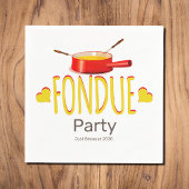 Fondue harten en pot - party servet