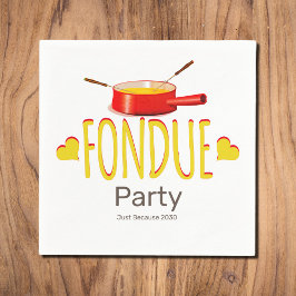 Fondue harten en pot - party servet