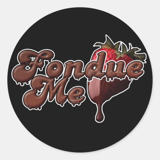 Fondue Me 2 Ronde Sticker (Voorkant)