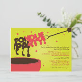 Fondue Party Invitation - Chocolade Kaart (Staand voorkant)