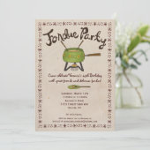 Fondue Party-uitnodiging Kaart (Staand voorkant)