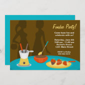 Fondue Party-uitnodiging Kaart (Voorkant / Achterkant)