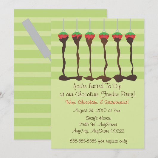 Fondue Party-uitnodiging Kaart (Voorkant / Achterkant)