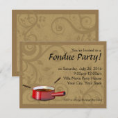 Fondue Party Uitnodigingen - Chocolade (Voorkant / Achterkant)