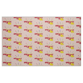 Fondue Pot and Swiss Cheese Doodle Fabric Stof (Fat Quarter)