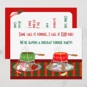 Fondue Pots-kerstfeestelijke uitnodigingen (Voorkant / Achterkant)