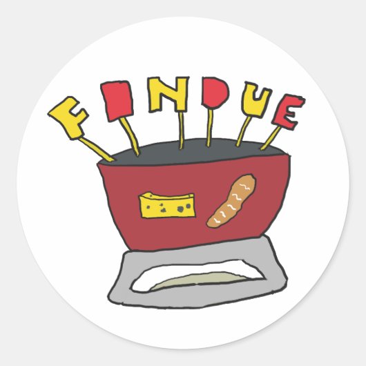 Fondue Ronde Sticker (Voorkant)