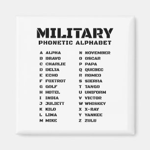 Fonetalfabet voor Militairen Magneet