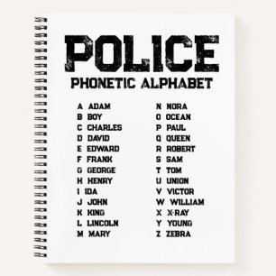 Fonetalphabet Politie Notitieboek Adam-Zebra Wit