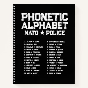 Fonetic alfabet NATO ★ Politie — Zwarte Tactische Notitieboek