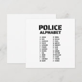 Fonetic Alphabet Politie Kaart (Voorkant / Achterkant)