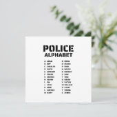 Fonetic Alphabet Politie Kaart (Staand voorkant)