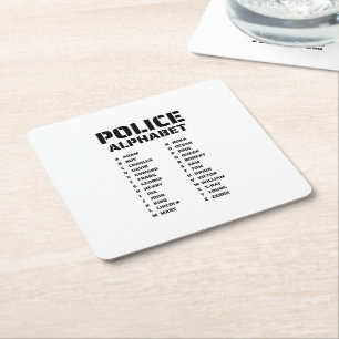 Fonetic Alphabet Politie Kartonnen Onderzetters