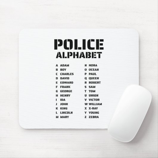 Fonetic Alphabet Politie Muismat (Met muis)