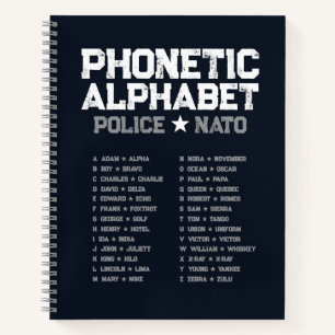 Fonetic Alphabet Politie ★ NATO — Midnight Navy Notitieboek