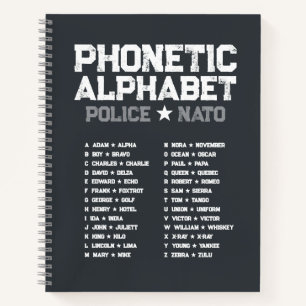 Fonetic Alphabet Politie ★ NATO — Tactisch Grijs Notitieboek