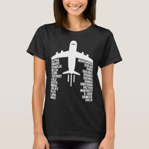 Foneticus Alfabet Piloot Vliegtuig 1 T-shirt