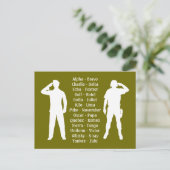 Fonetisch Alfabet Leger Militaire Recruit Cadet Briefkaart (Staand voorkant)