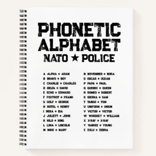 Fonetisch Alfabet NATO ★ Politie — Wit Notitieboek