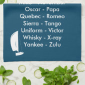 Fonetisch alfabet Ocean Blue Sailing Theedoek (Gevouwen)