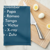 Fonetisch alfabet Ocean Blue Sailing Theedoek (Quarter Fold)