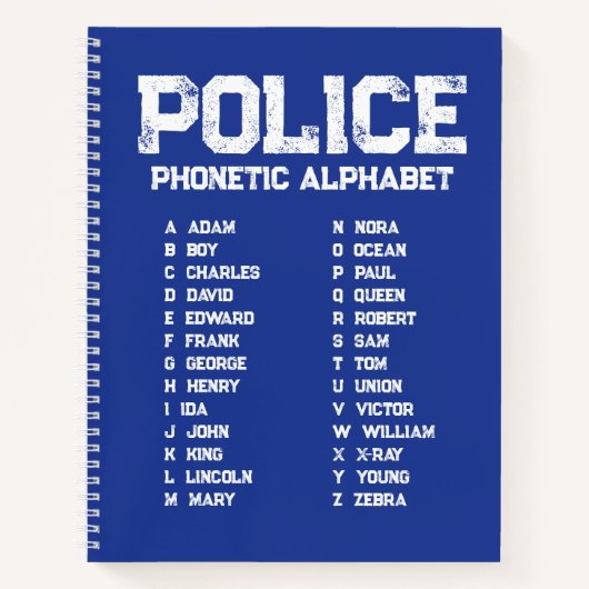 Fonetisch Alfabet Politie Notitieboek (Voorkant)