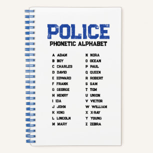 Fonetisch Alfabet Politie Spiraal Notebook Blauw Notitieboek