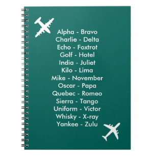Fonetisch alfabet Vliegtuig Blue Air Cadet Notitie Notitieboek