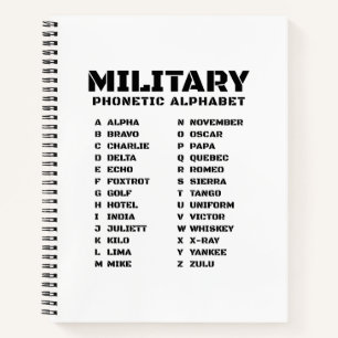 Fonetisch Alfabet voor Militairen – Schets Spiral Notitieboek
