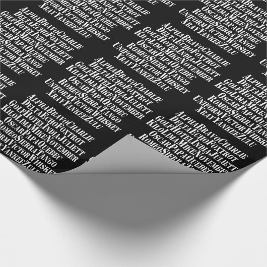 FONETISCHE ALFABET/CODE-WOORDEN CADEAUPAPIER (Hoek)