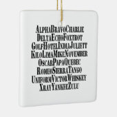 FONETISCHE ALFABET/CODE-WOORDEN KERAMISCH ORNAMENT (Rechts)