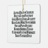 FONETISCHE ALFABET/CODE-WOORDEN KERAMISCH ORNAMENT (Links)