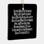 FONETISCHE ALFABET/CODE-WOORDEN KERAMISCH ORNAMENT (Rechts)