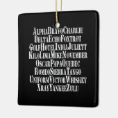 FONETISCHE ALFABET/CODE-WOORDEN KERAMISCH ORNAMENT (Links)