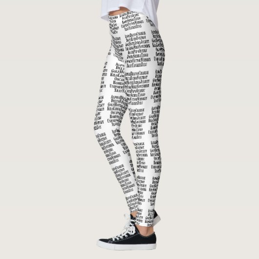 FONETISCHE ALFABET/CODE-WOORDEN LEGGINGS (Links)