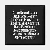 FONETISCHE ALFABET/CODE-WOORDEN MAGNEET (Voorkant)