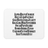 FONETISCHE ALFABET/CODE-WOORDEN MAGNEET (Horizontaal)