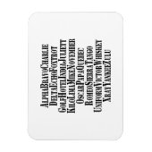 FONETISCHE ALFABET/CODE-WOORDEN MAGNEET (Verticaal)