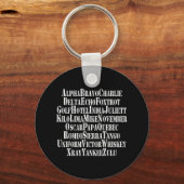 FONETISCHE ALFABET/CODE-WOORDEN SLEUTELHANGER (Voorkant)