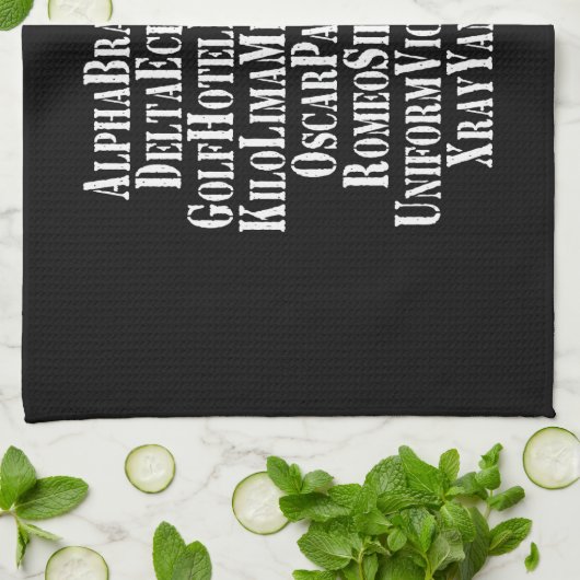 FONETISCHE ALFABET/CODE-WOORDEN THEEDOEK (Gevouwen)