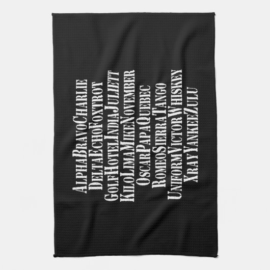 FONETISCHE ALFABET/CODE-WOORDEN THEEDOEK (Verticaal)